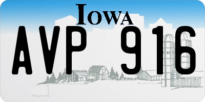 IA license plate AVP916