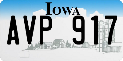 IA license plate AVP917