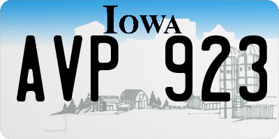 IA license plate AVP923