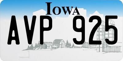 IA license plate AVP925