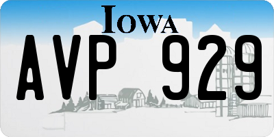 IA license plate AVP929