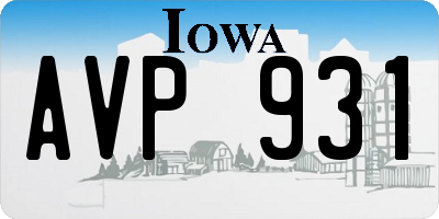 IA license plate AVP931