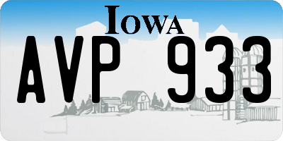 IA license plate AVP933