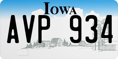 IA license plate AVP934