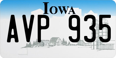 IA license plate AVP935