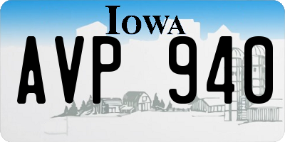 IA license plate AVP940