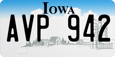 IA license plate AVP942