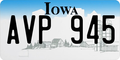 IA license plate AVP945
