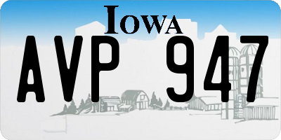 IA license plate AVP947