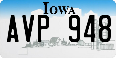 IA license plate AVP948
