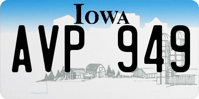 IA license plate AVP949