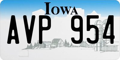 IA license plate AVP954