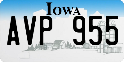 IA license plate AVP955