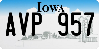 IA license plate AVP957