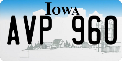 IA license plate AVP960