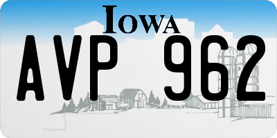 IA license plate AVP962