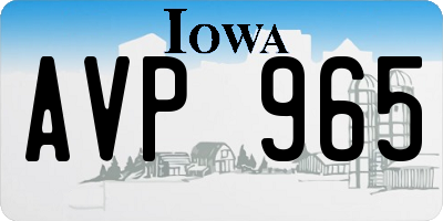 IA license plate AVP965