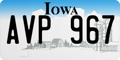 IA license plate AVP967