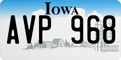 IA license plate AVP968
