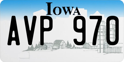 IA license plate AVP970