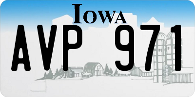 IA license plate AVP971