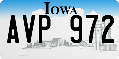 IA license plate AVP972