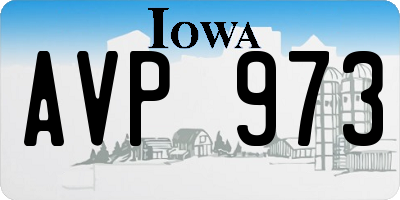 IA license plate AVP973