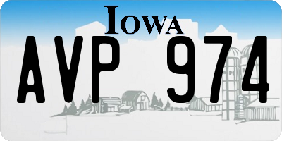 IA license plate AVP974