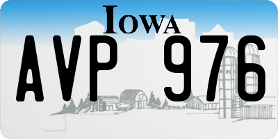 IA license plate AVP976