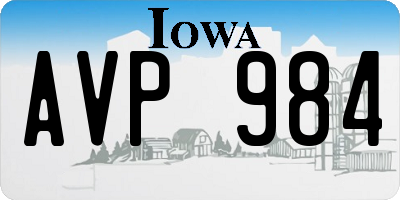 IA license plate AVP984