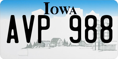IA license plate AVP988
