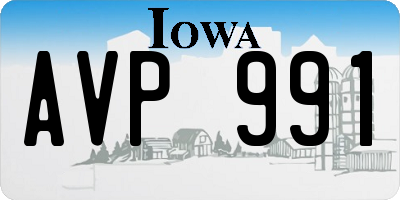 IA license plate AVP991
