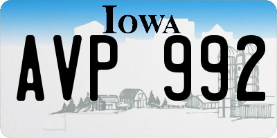 IA license plate AVP992