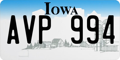 IA license plate AVP994