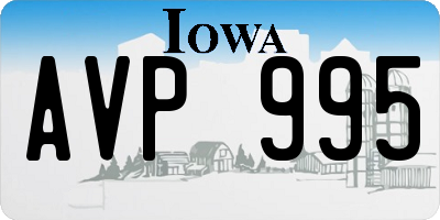 IA license plate AVP995