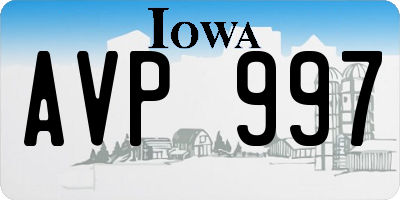 IA license plate AVP997