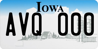 IA license plate AVQ000