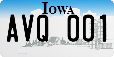 IA license plate AVQ001