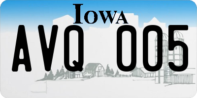 IA license plate AVQ005