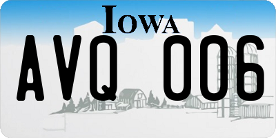IA license plate AVQ006