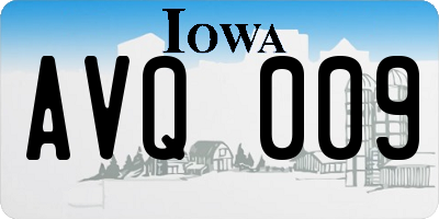 IA license plate AVQ009