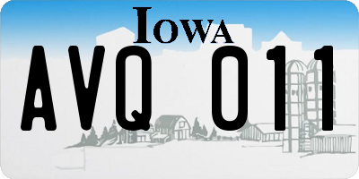 IA license plate AVQ011