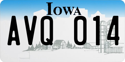 IA license plate AVQ014