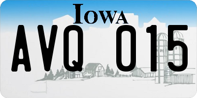 IA license plate AVQ015