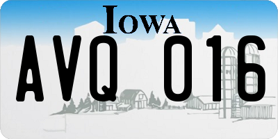 IA license plate AVQ016