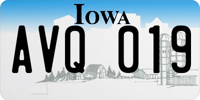 IA license plate AVQ019