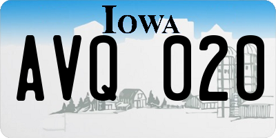 IA license plate AVQ020