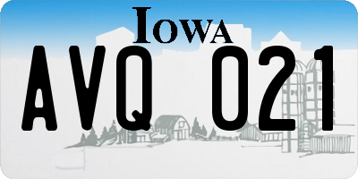 IA license plate AVQ021