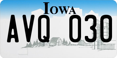 IA license plate AVQ030