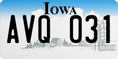 IA license plate AVQ031